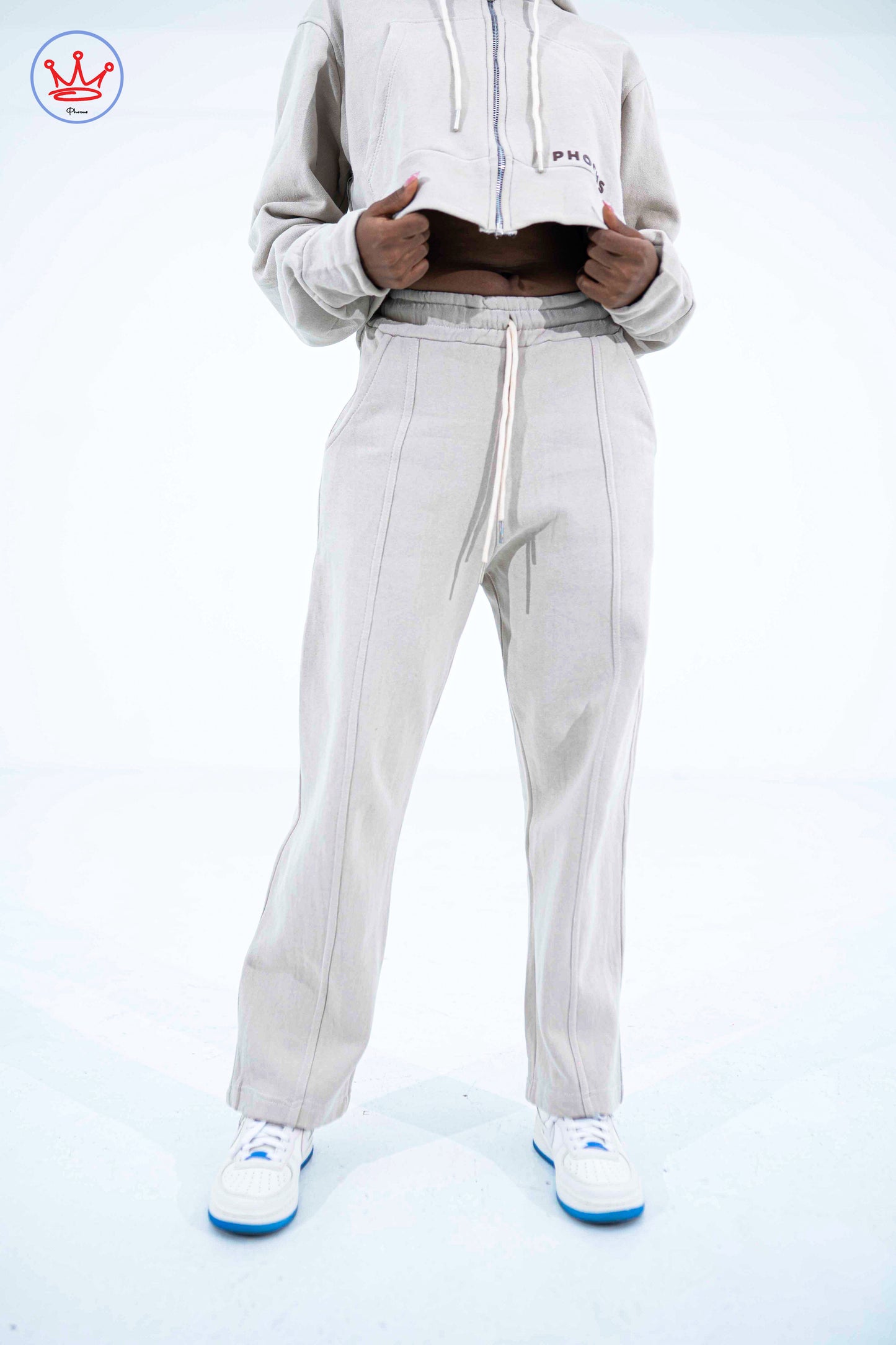 Cropped Zipped Hoodie & Jogger Set
