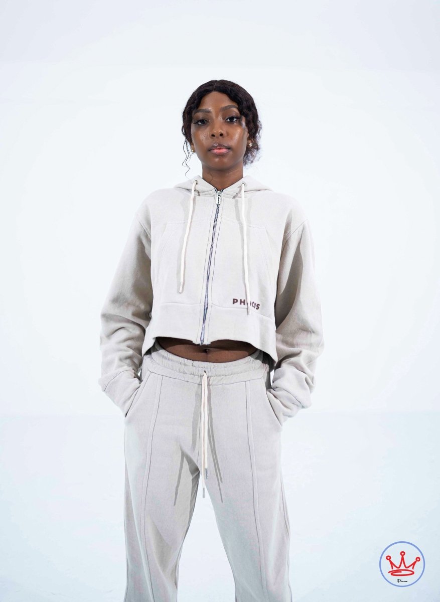 Cropped Zipped Hoodie & Jogger Set - PhocusByTimmy - PhocusByTimmy